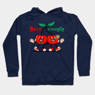 Best Couple, illustration of a romantic cherry couple Hoodie